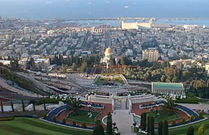 View of Haifa from Bahai Gardens and Shrine